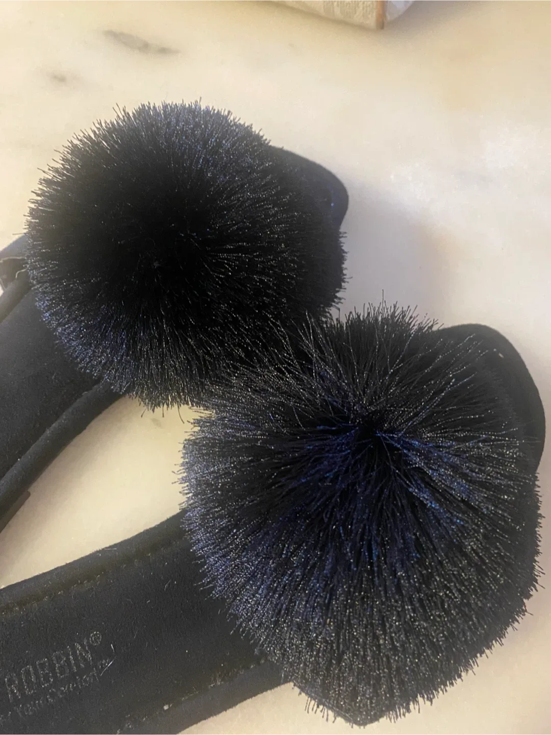 Cape Robbin Black Pom Pom Slides image indicator(3)