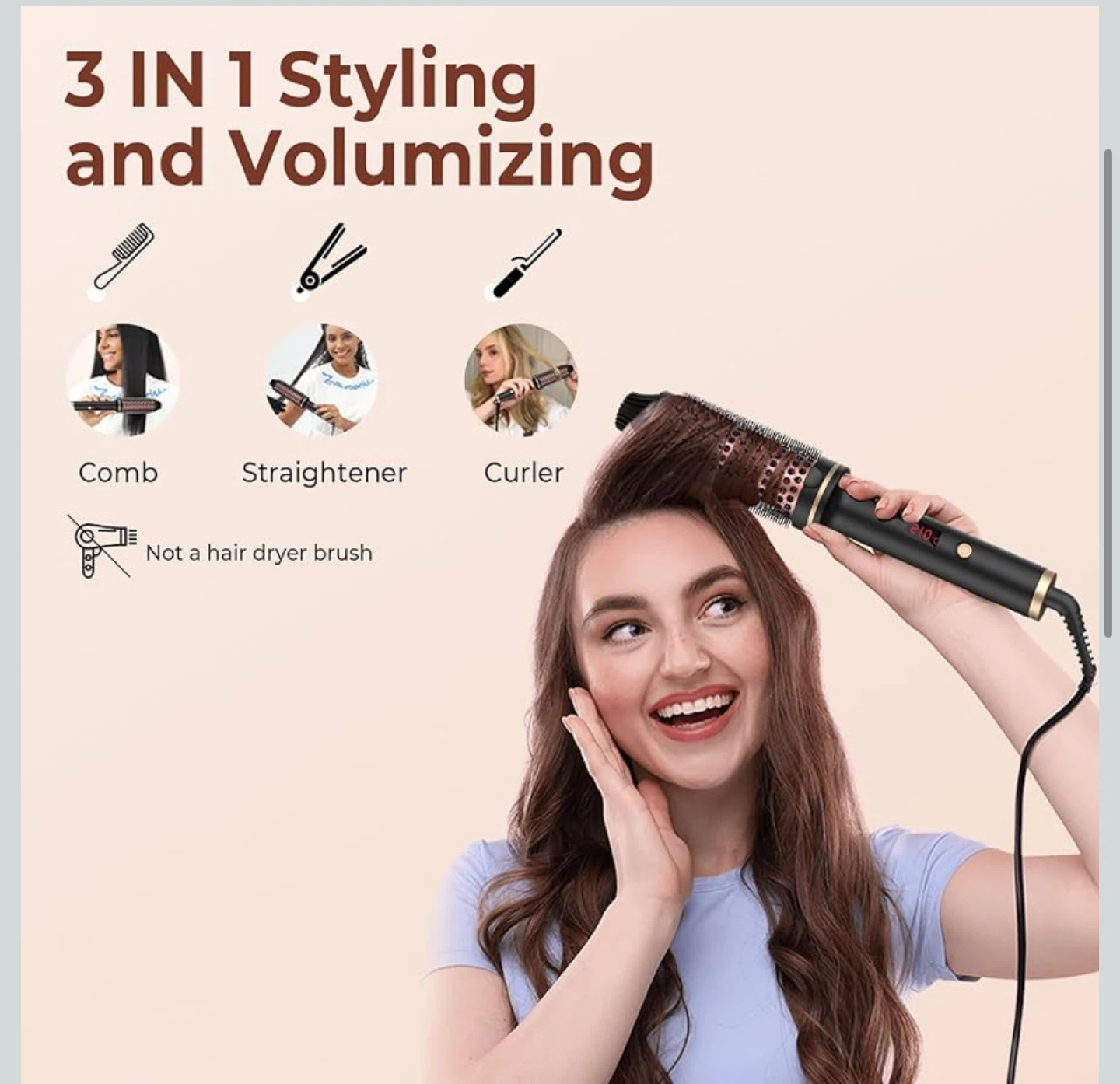3 in 1 Styling & Volumizing Hot Air Brush - photo 2