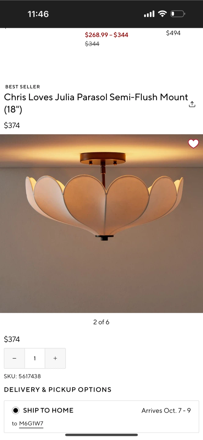 New Light fixture - Chris Loves Julia Parasol - photo 2
