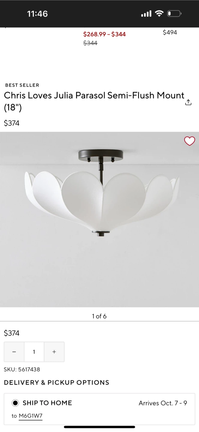 New Light fixture - Chris Loves Julia Parasol