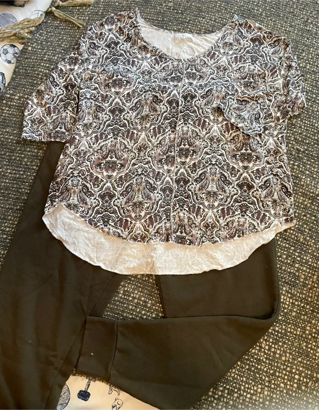 Pretty Brown Paisley Top by Cleo thumbnail