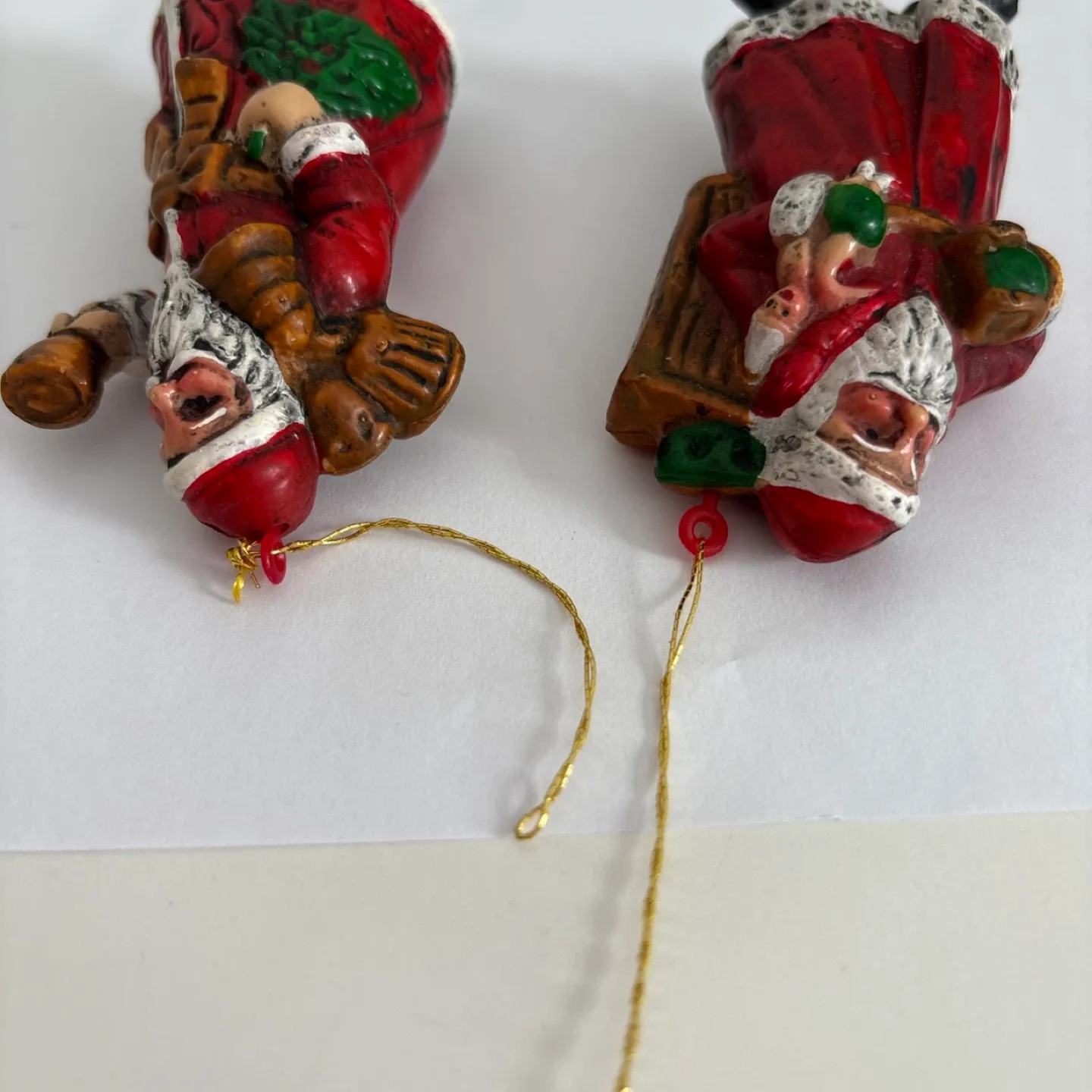 Vintage Santa Claus Christmas Ornaments Set of 2 image indicator(4)