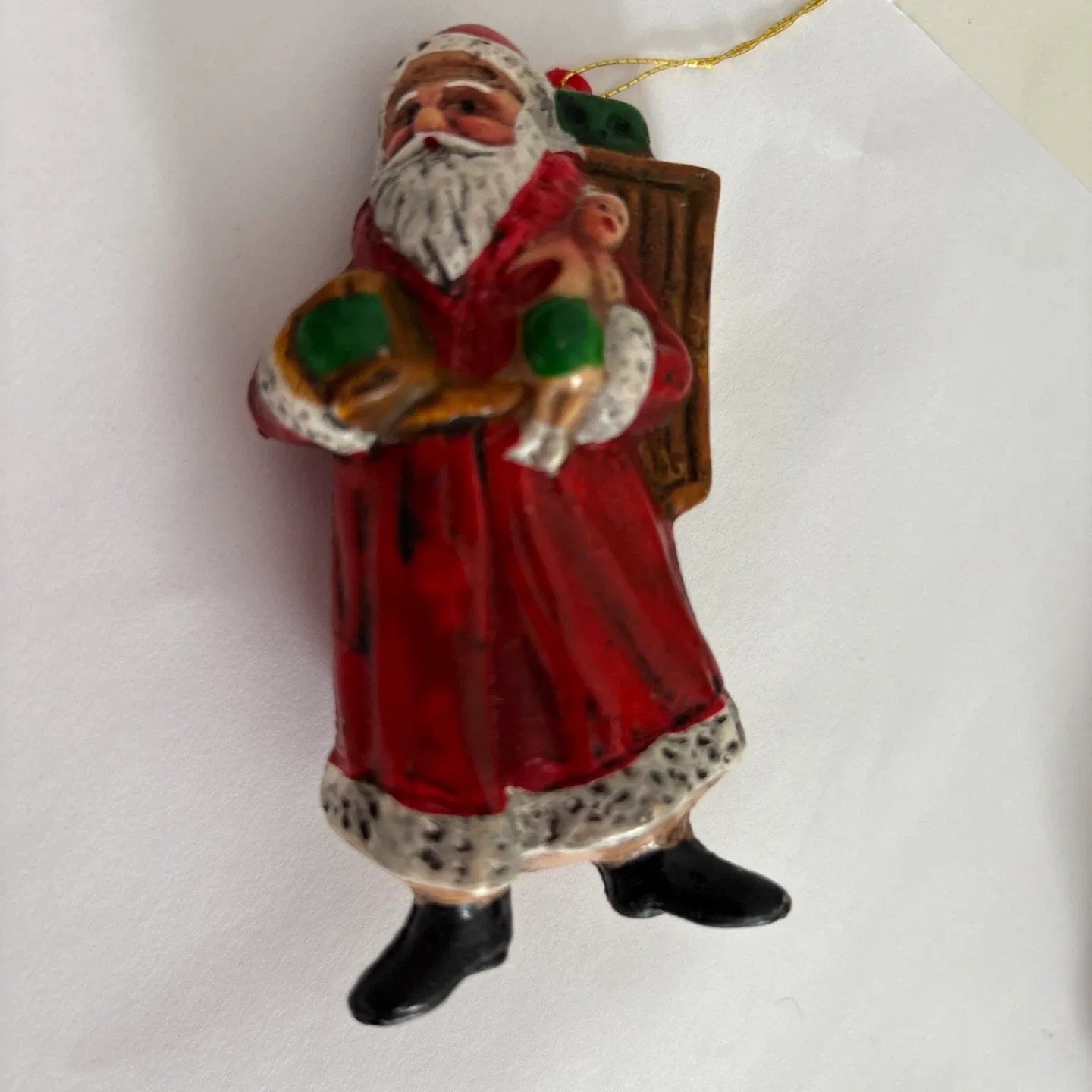 Vintage Santa Claus Christmas Ornaments Set of 2 image indicator(6)