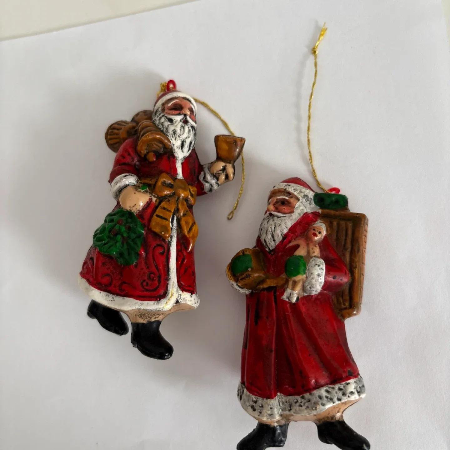 Vintage Santa Claus Christmas Ornaments Set of 2 image indicator(7)