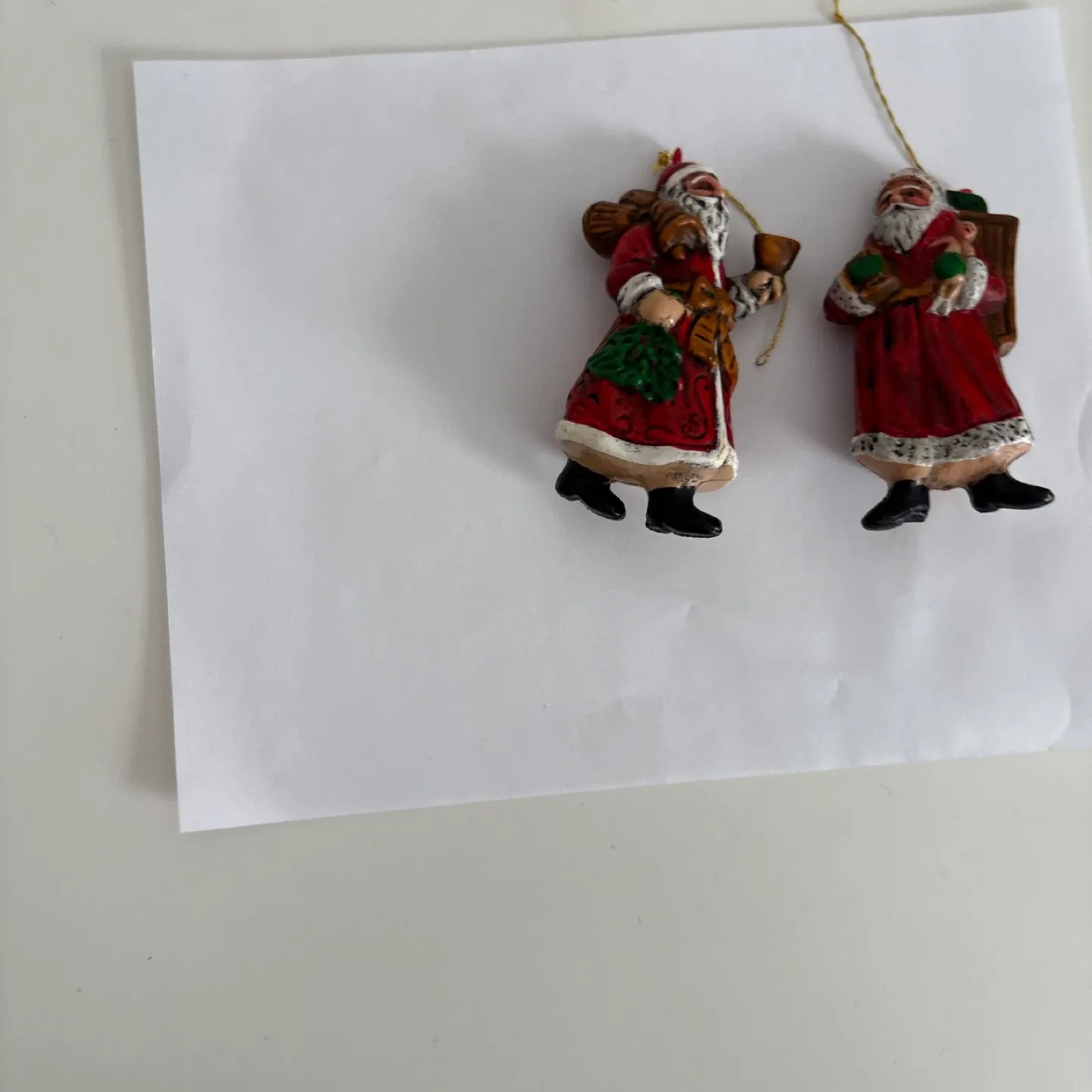 Vintage Santa Claus Christmas Ornaments Set of 2 image indicator(8)