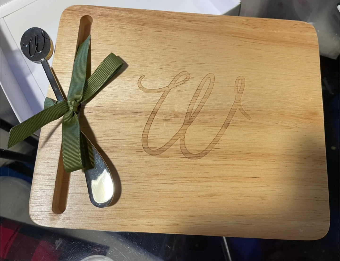Monogrammed Cheese Board with Spreader - New in Box! image indicator(2)