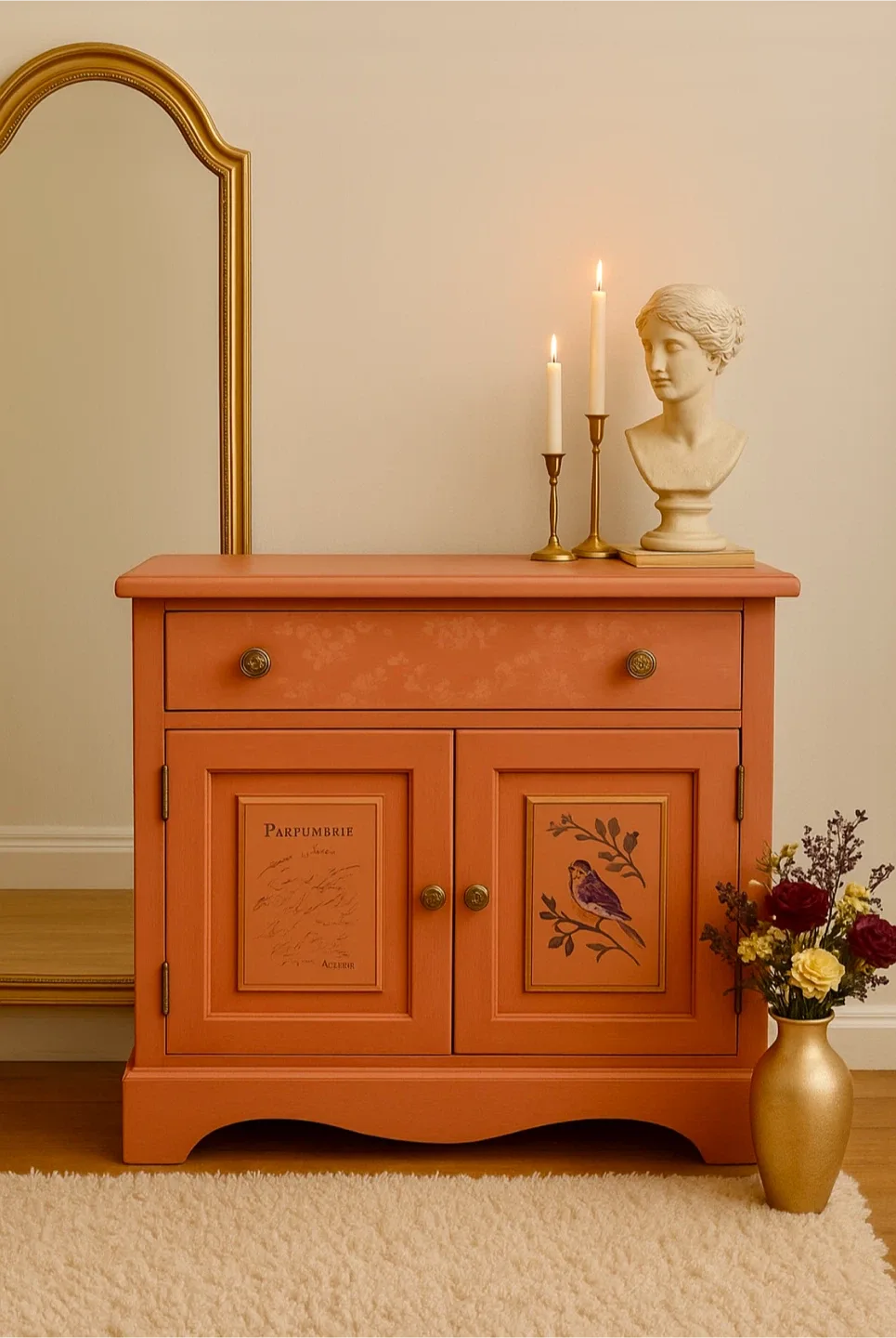 Painted Accent Cabinet with Drawer