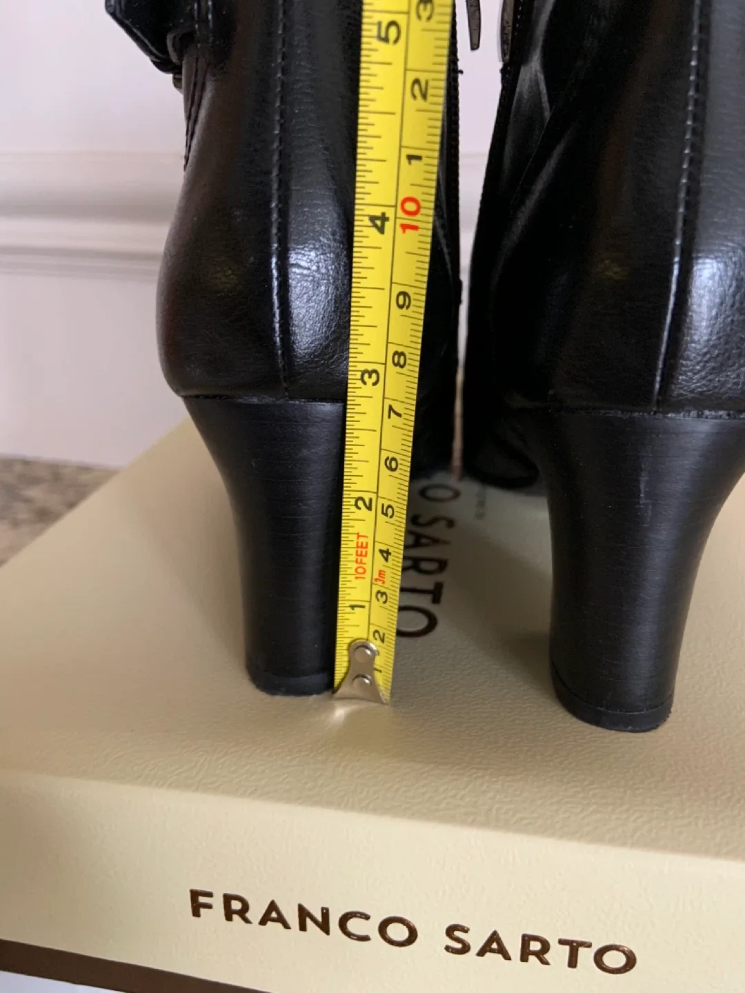 Franco Sarto Black Leather Ankle Boots - Size 6.5M image indicator(3)
