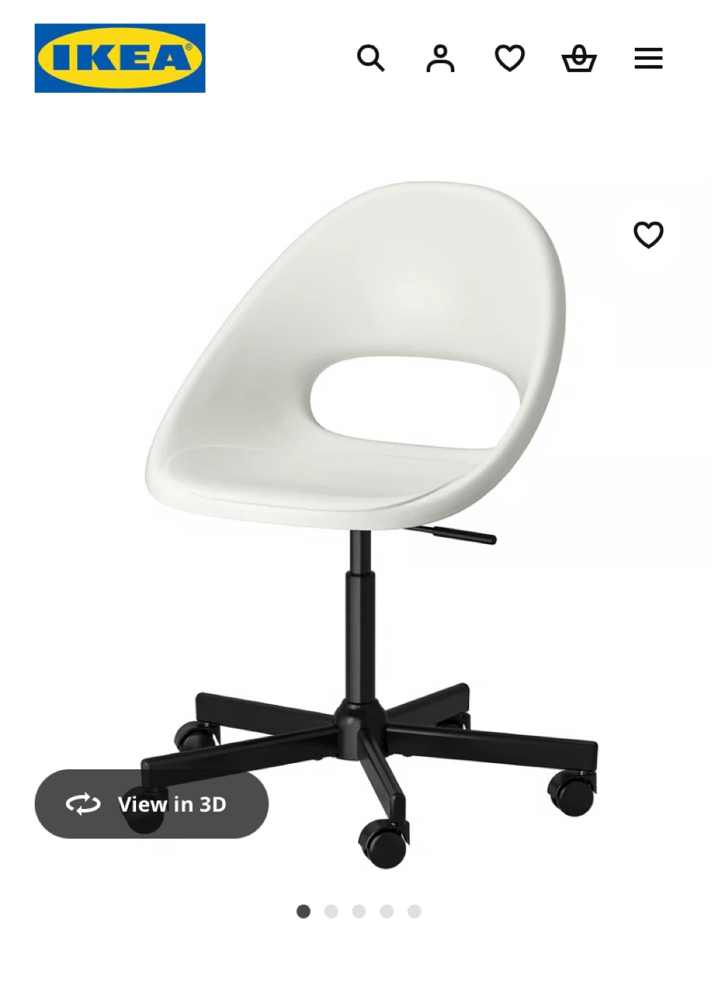 IKEA ALEFJÄLL White/Black Swivel Chair
