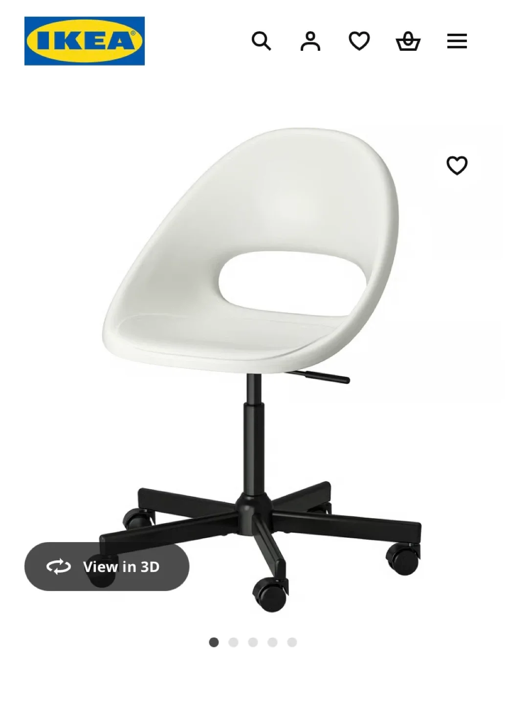 IKEA ALEFJÄLL White/Black Swivel Chair thumbnail