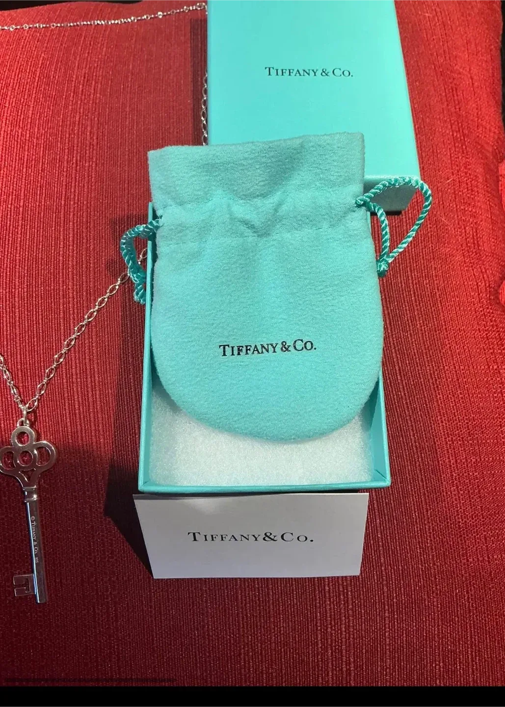 Tiffany & Co. Sterling Silver Key Pendant Necklace image indicator(2)