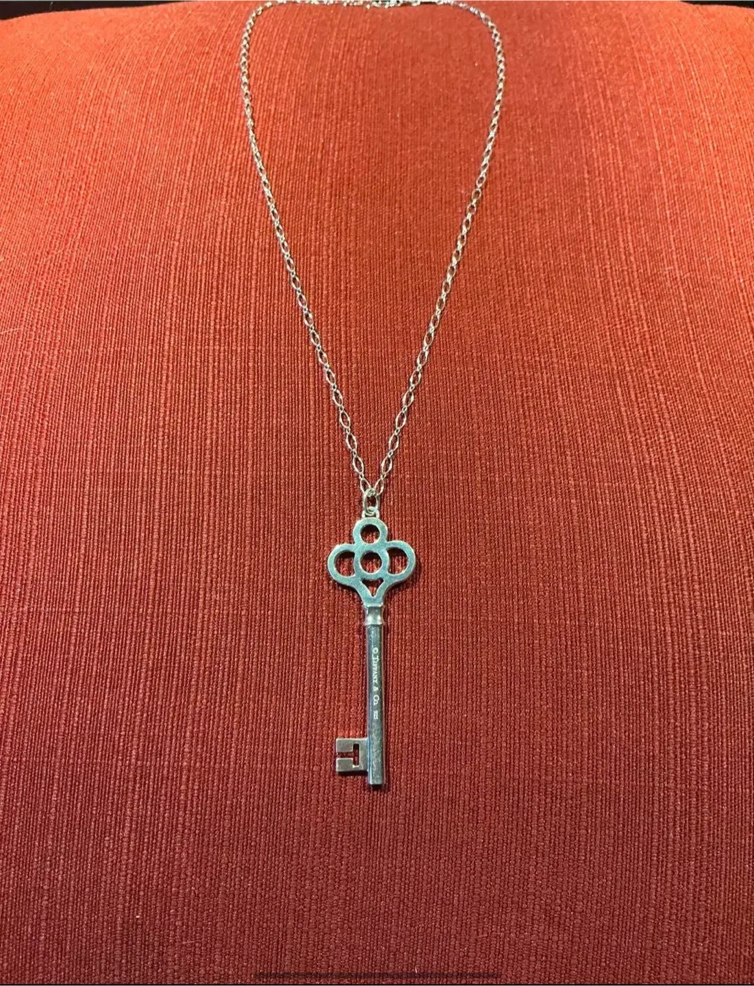 Tiffany & Co. Sterling Silver Key Pendant Necklace image indicator(3)