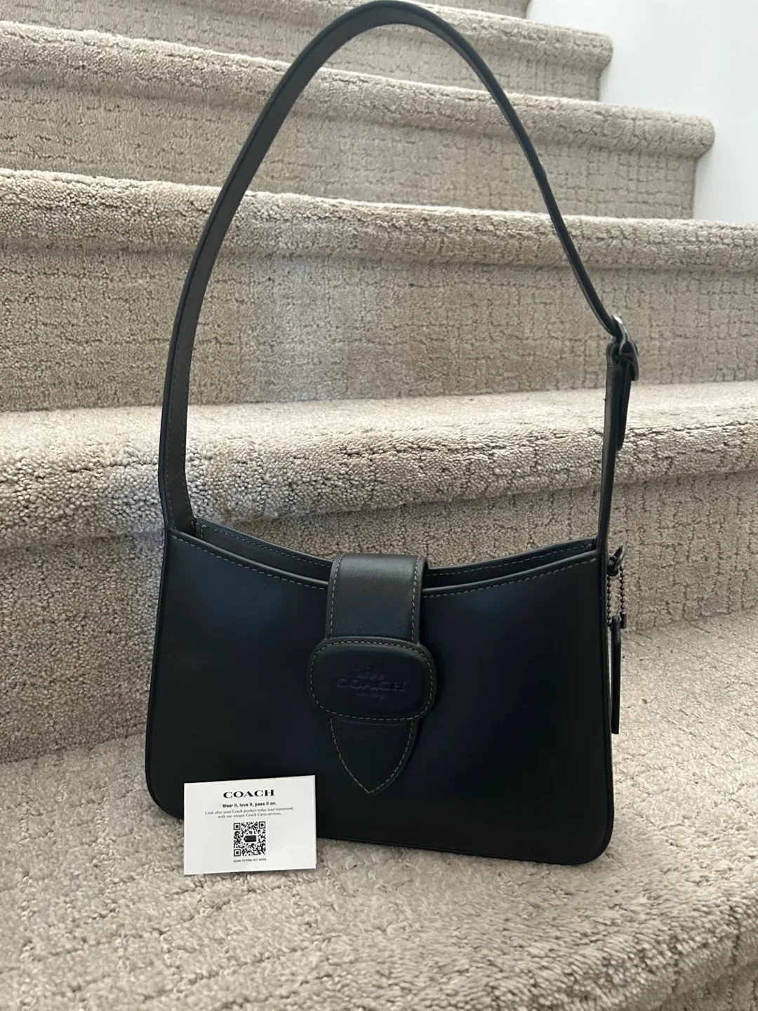 Coach Black Leather Shoulder Bag