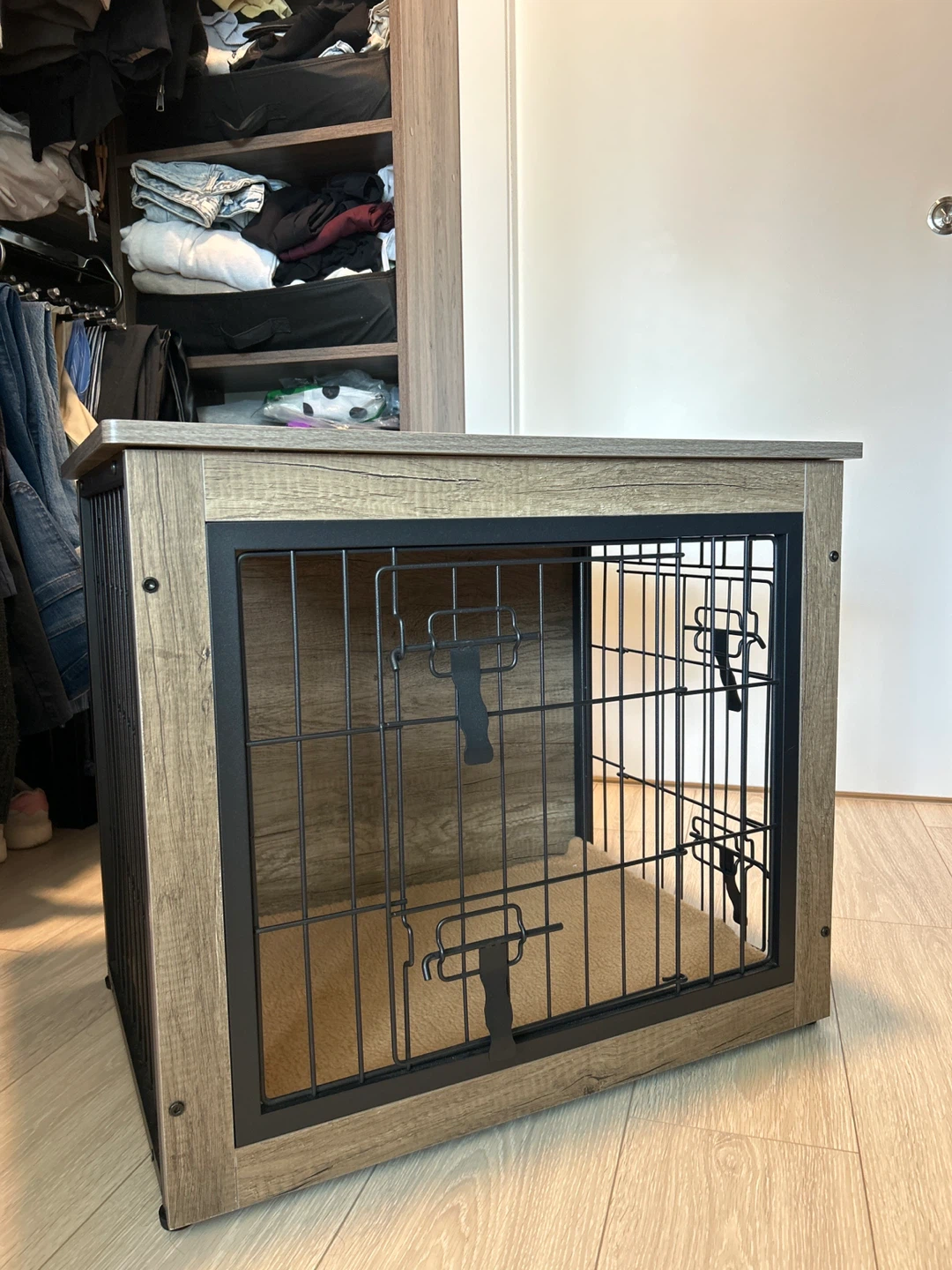 Wooden Dog Crate Furniture End Table