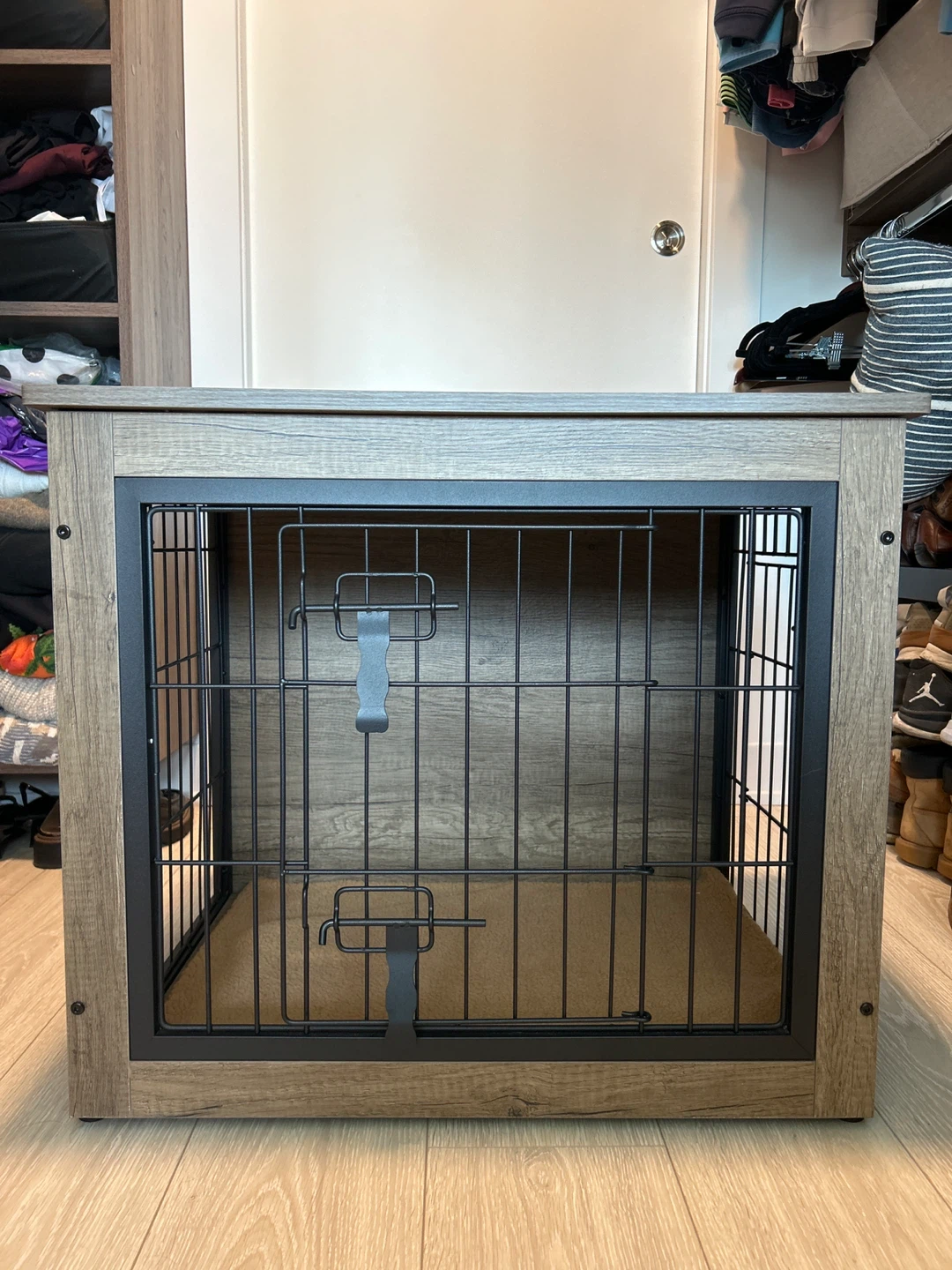 Wooden Dog Crate Furniture End Table - photo 4
