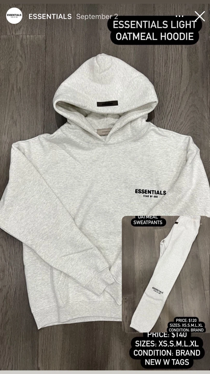 New ESSENTIALS Fear of God Hoodie & Sweatpants Set - photo 2