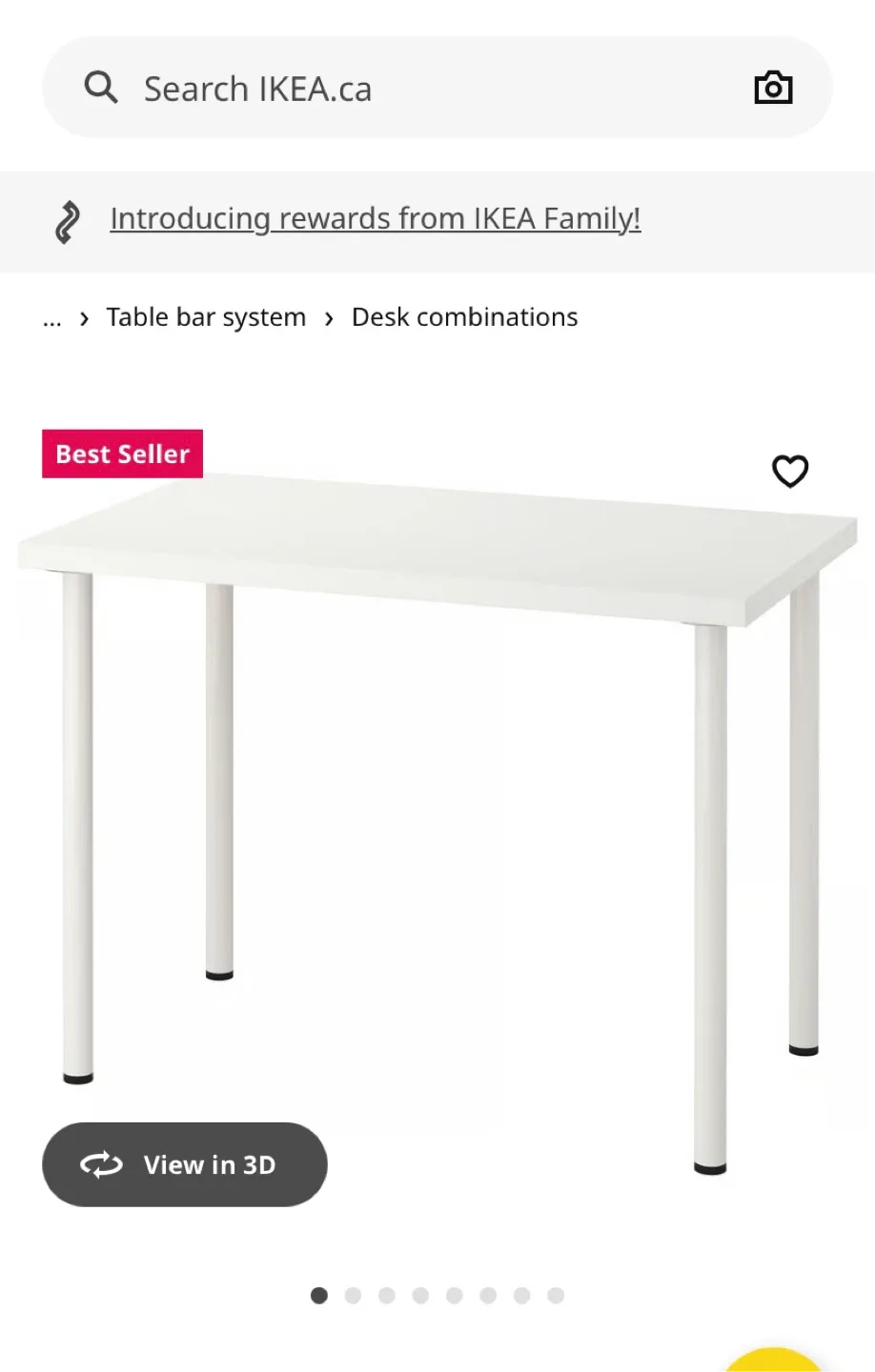 IKEA White Desk, 39x23 inches thumbnail