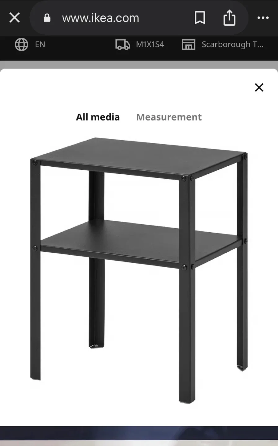IKEA Black Vittsjö Laptop Table/Side Table thumbnail