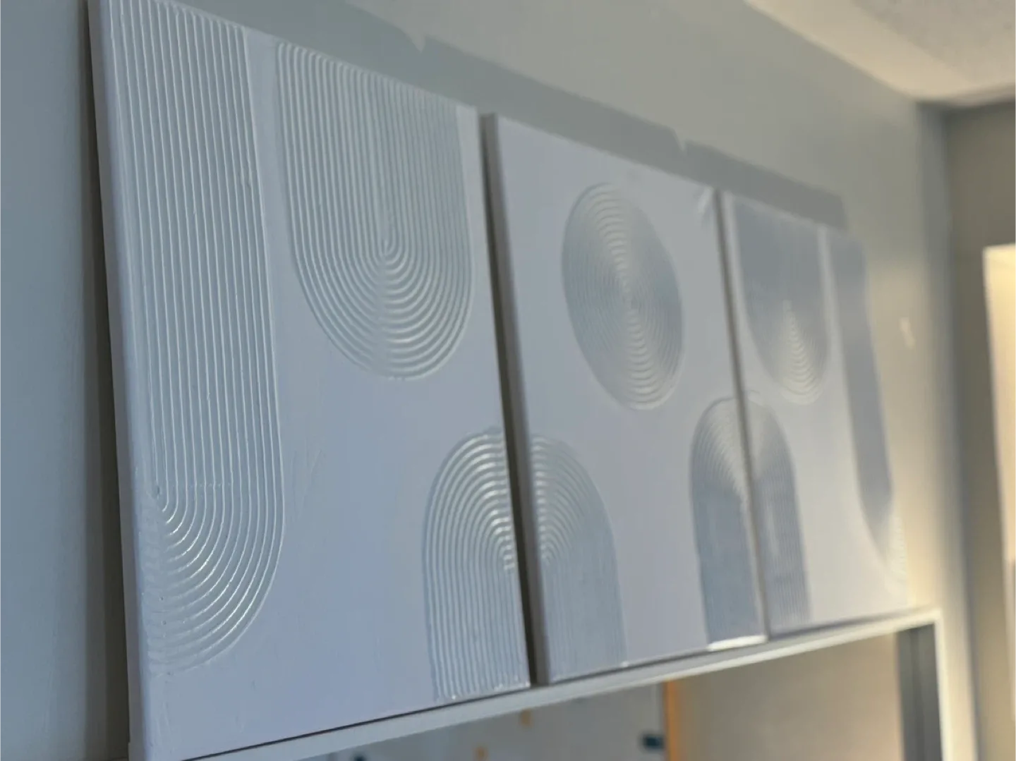 Textured White Wall Art - Set of 3 image indicator(3)