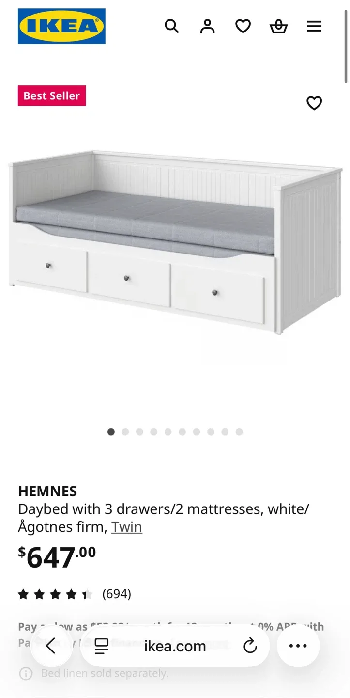 IKEA Hemnes Daybed with Åsvang Mattress - Twin image indicator(2)