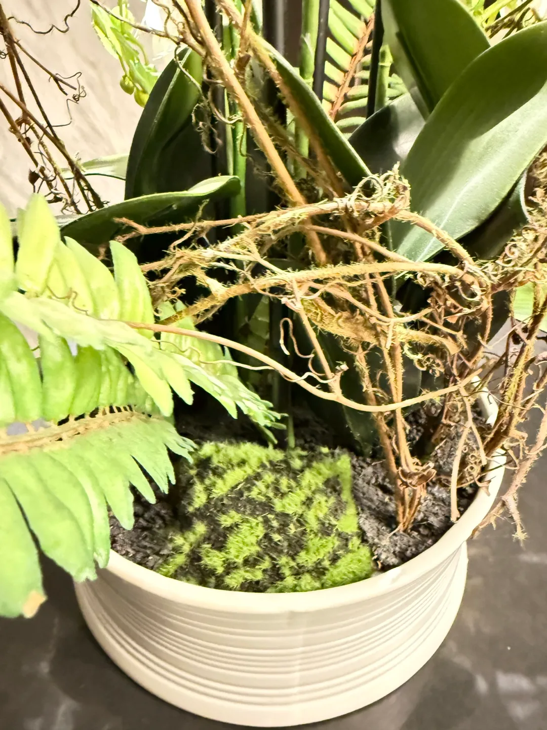 Orchid Artificial Plant with round vase image indicator(3)