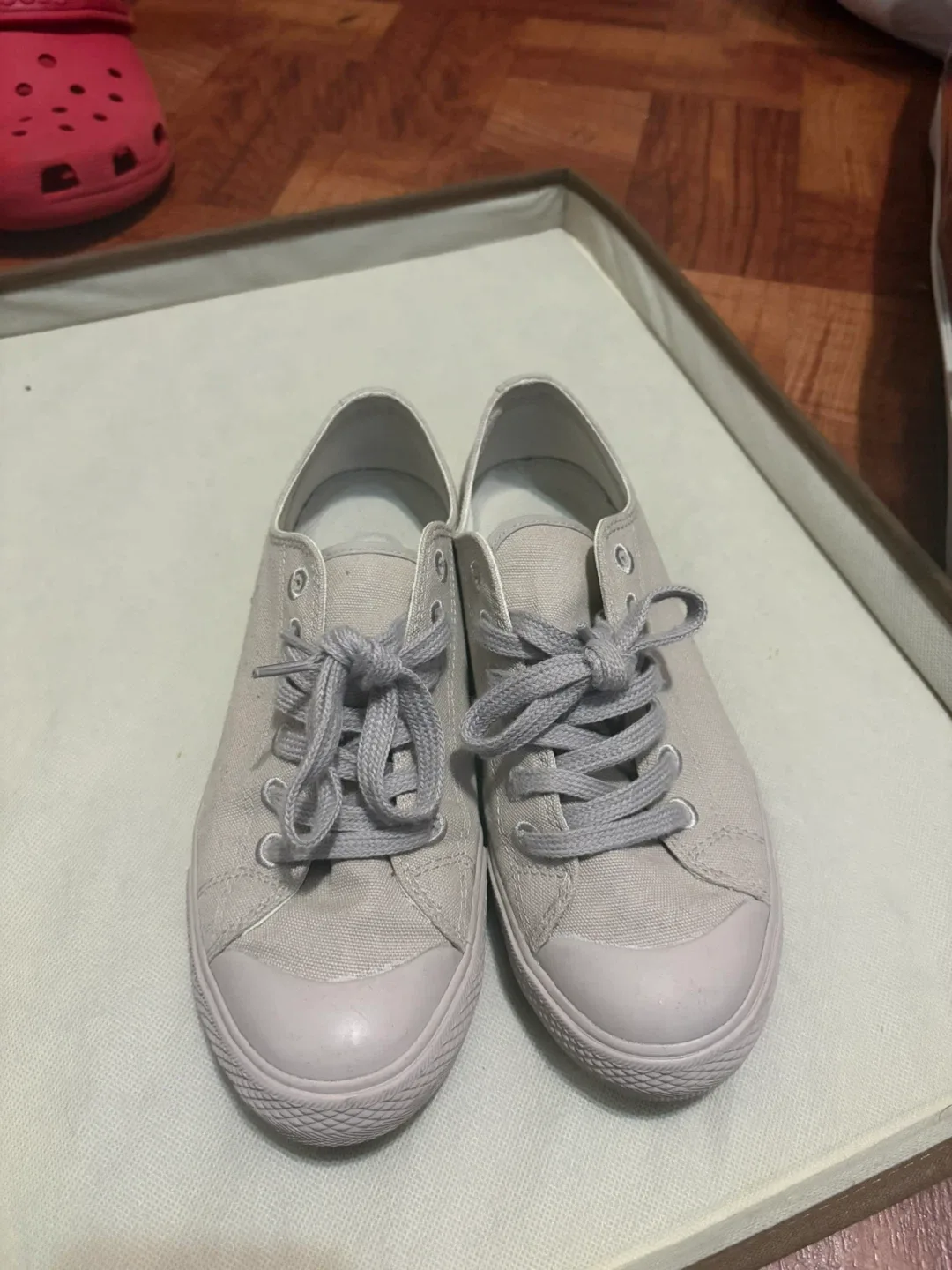 Women's Beige Canvas Sneakers from MUJI USA Japan thumbnail