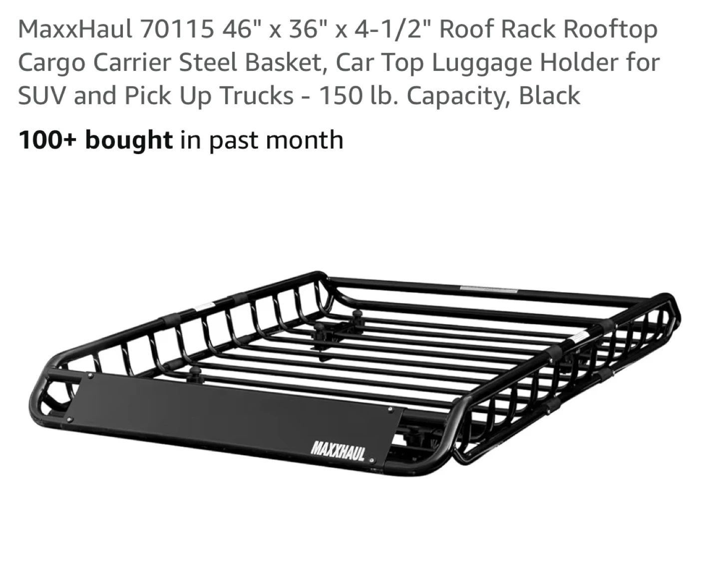 MaxxHaul Roof Rack Rooftop Cargo Carrier