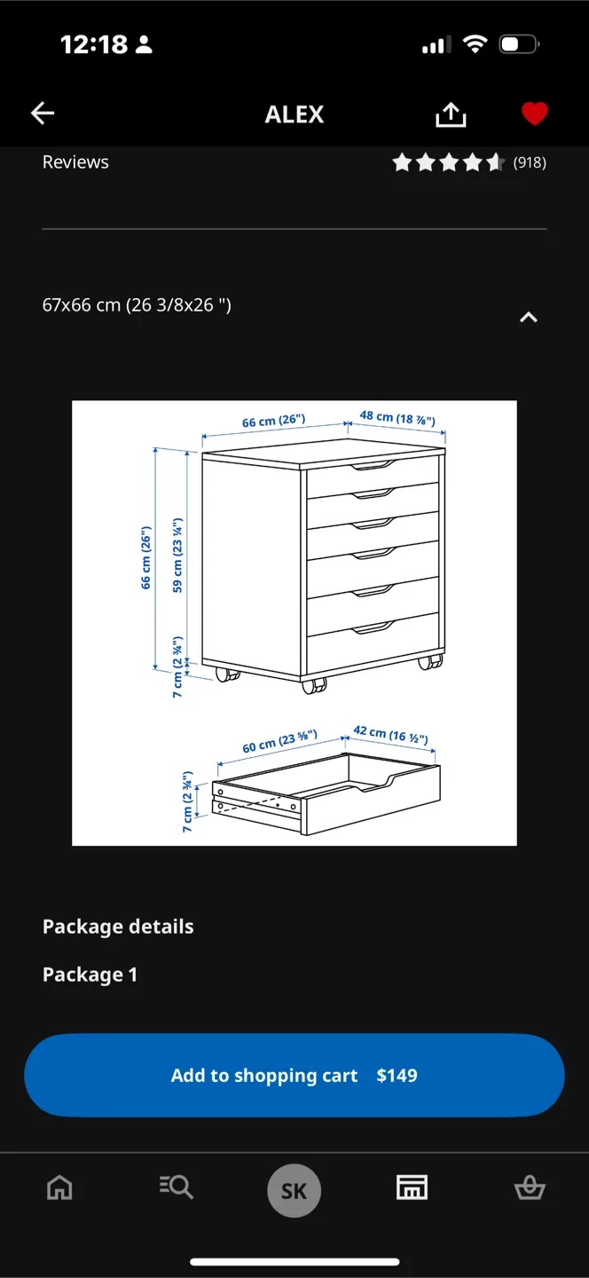 IKEA Alex Drawer Unit on Casters - Green image indicator(4)