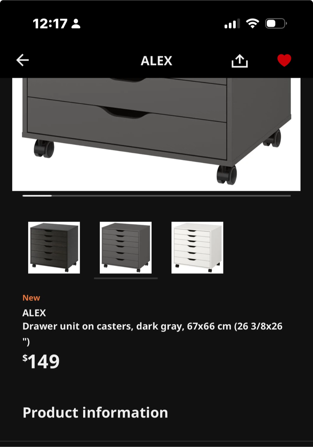 IKEA Alex Drawer Unit on Casters - Green - photo 3