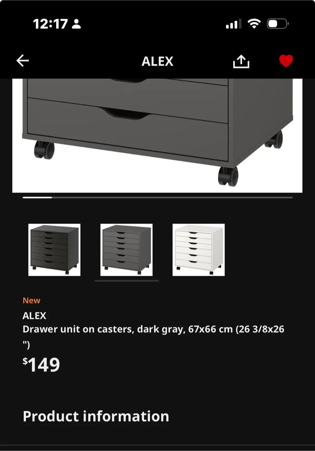 IKEA Alex Drawer Unit on Casters - Green image indicator(3)