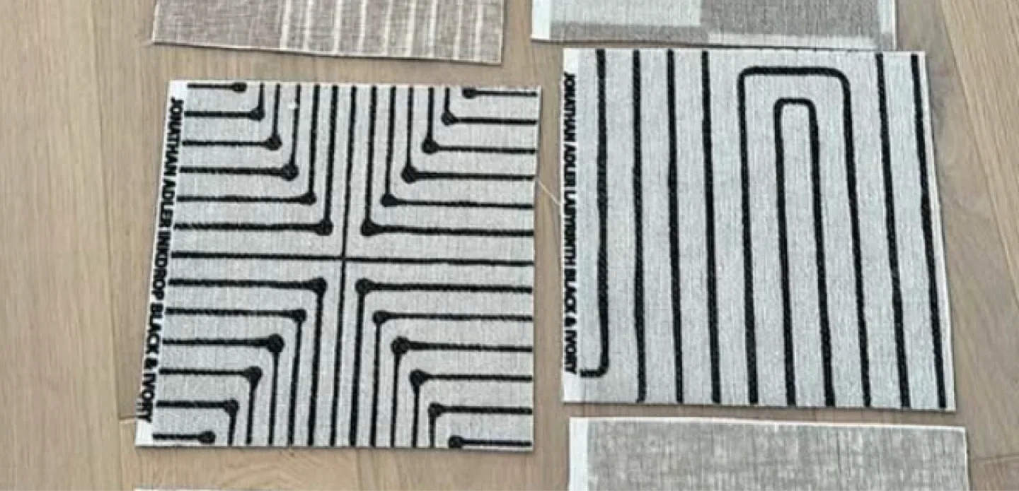 Jonathan Adler Inkdrop & Labyrinth Rug Samples thumbnail