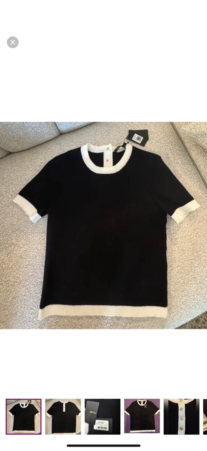 MAJE RIBBED KNIT STRETCH TOP  **Sz Large** $90