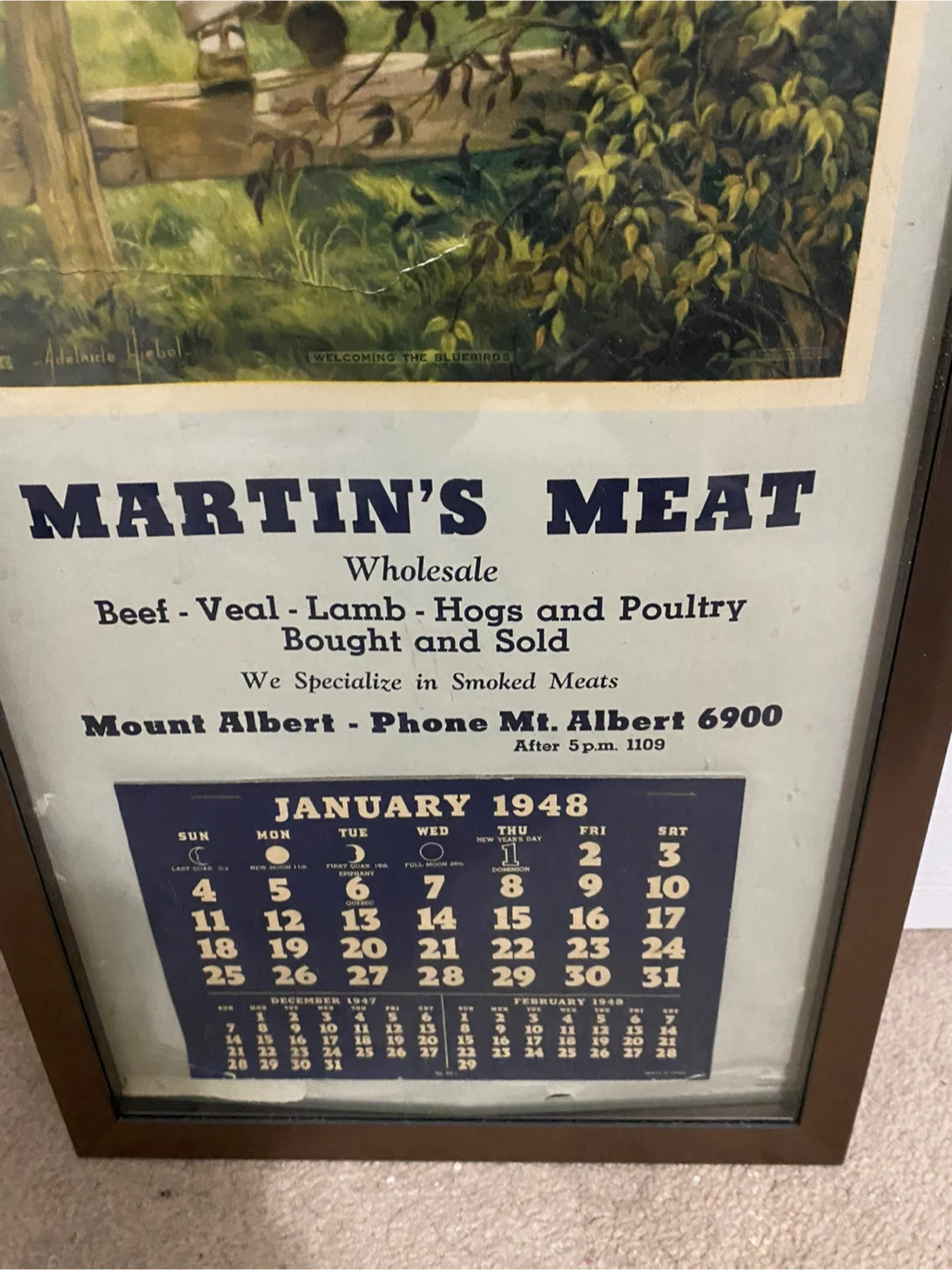 Vintage Martin's Meat Calendar Art - photo 3