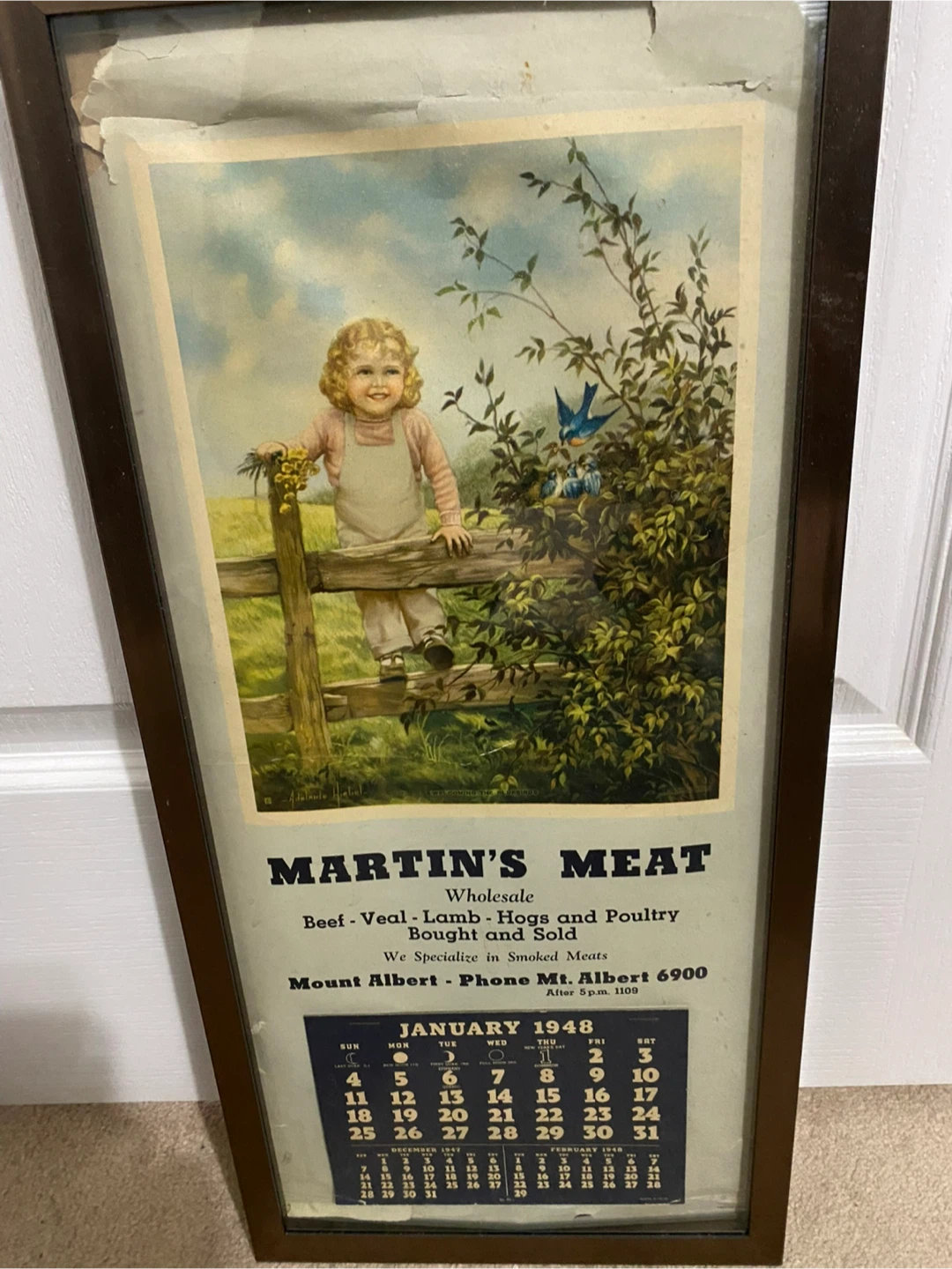 Vintage Martin's Meat Calendar Art