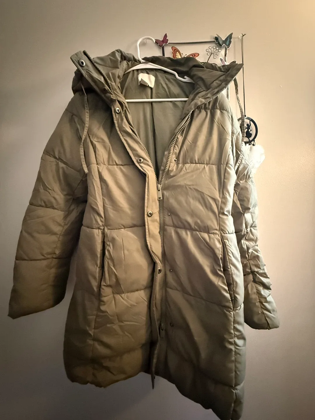 h&m Puffer Coat - Olive Green image indicator(3)