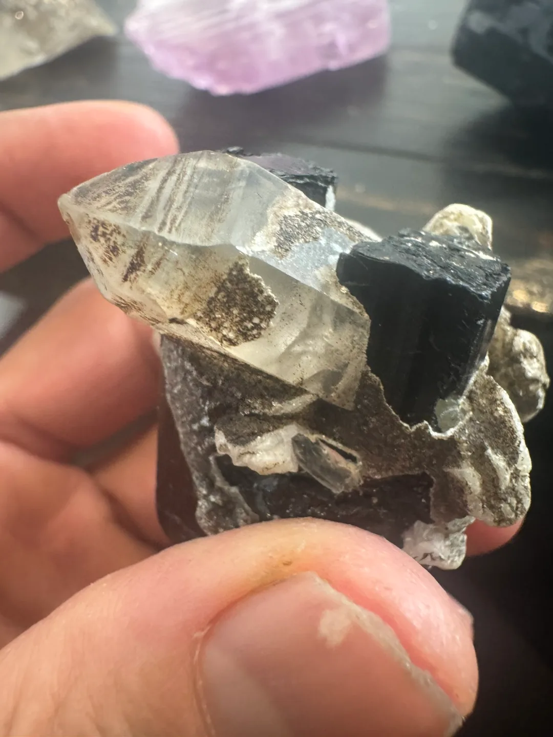 Black Tourmaline with Quartz thumbnail