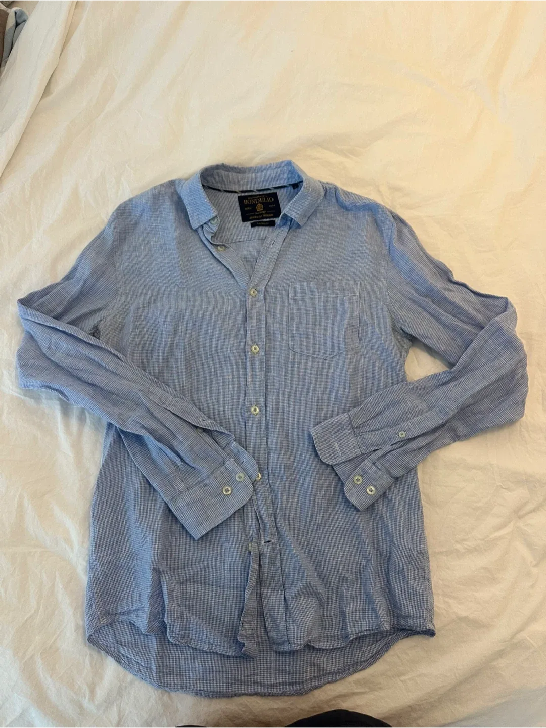 BONDELID Blue Linen Shirt thumbnail
