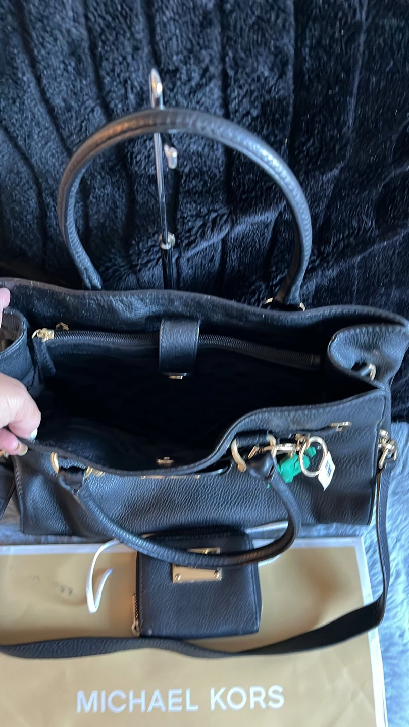 Michael Kors Black Leather Handbag & Wallet