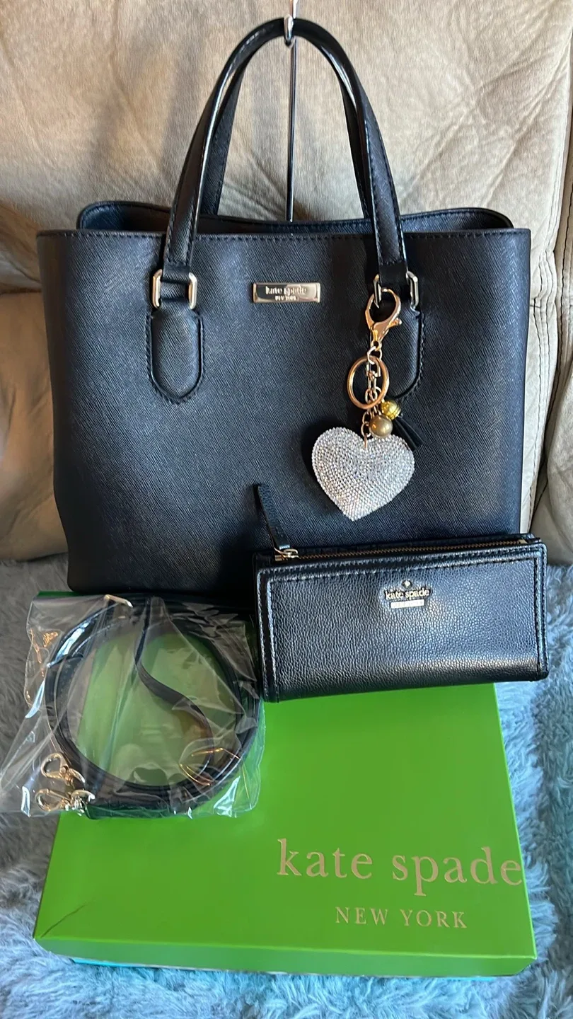Kate Spade Black Satchel with Wallet & Strap