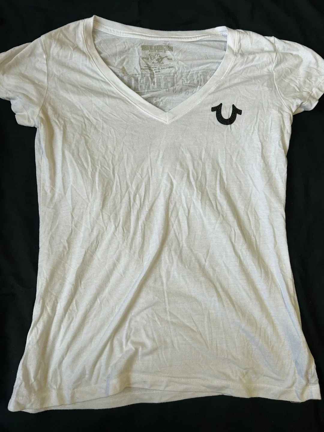 True Religion White V-Neck T-Shirt image indicator(3)