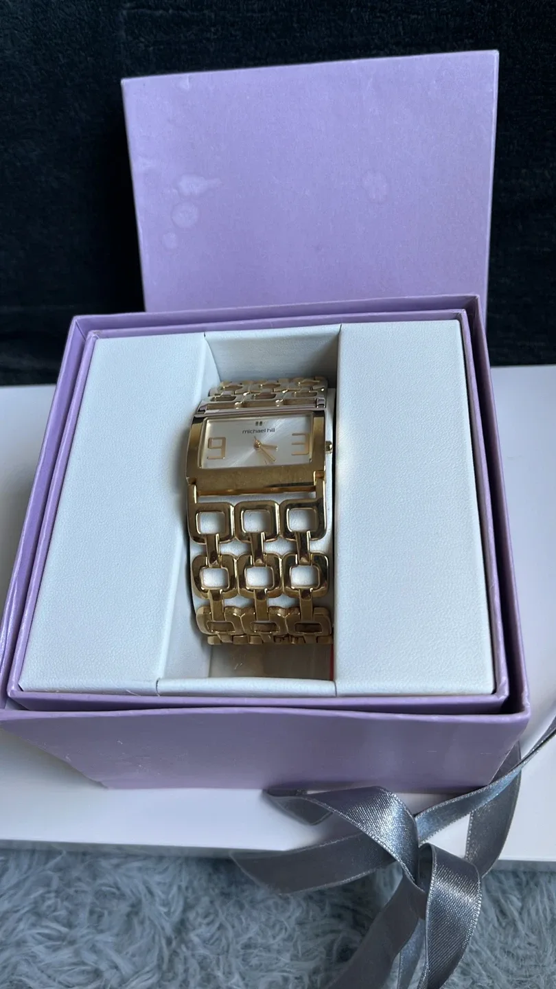 Gold Tone Style & Co Watch with Box image indicator(2)