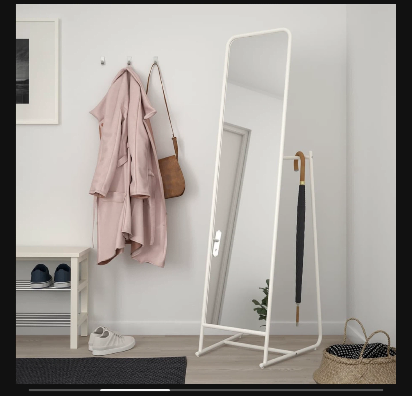 IKEA KNAPPER Standing Mirror - White