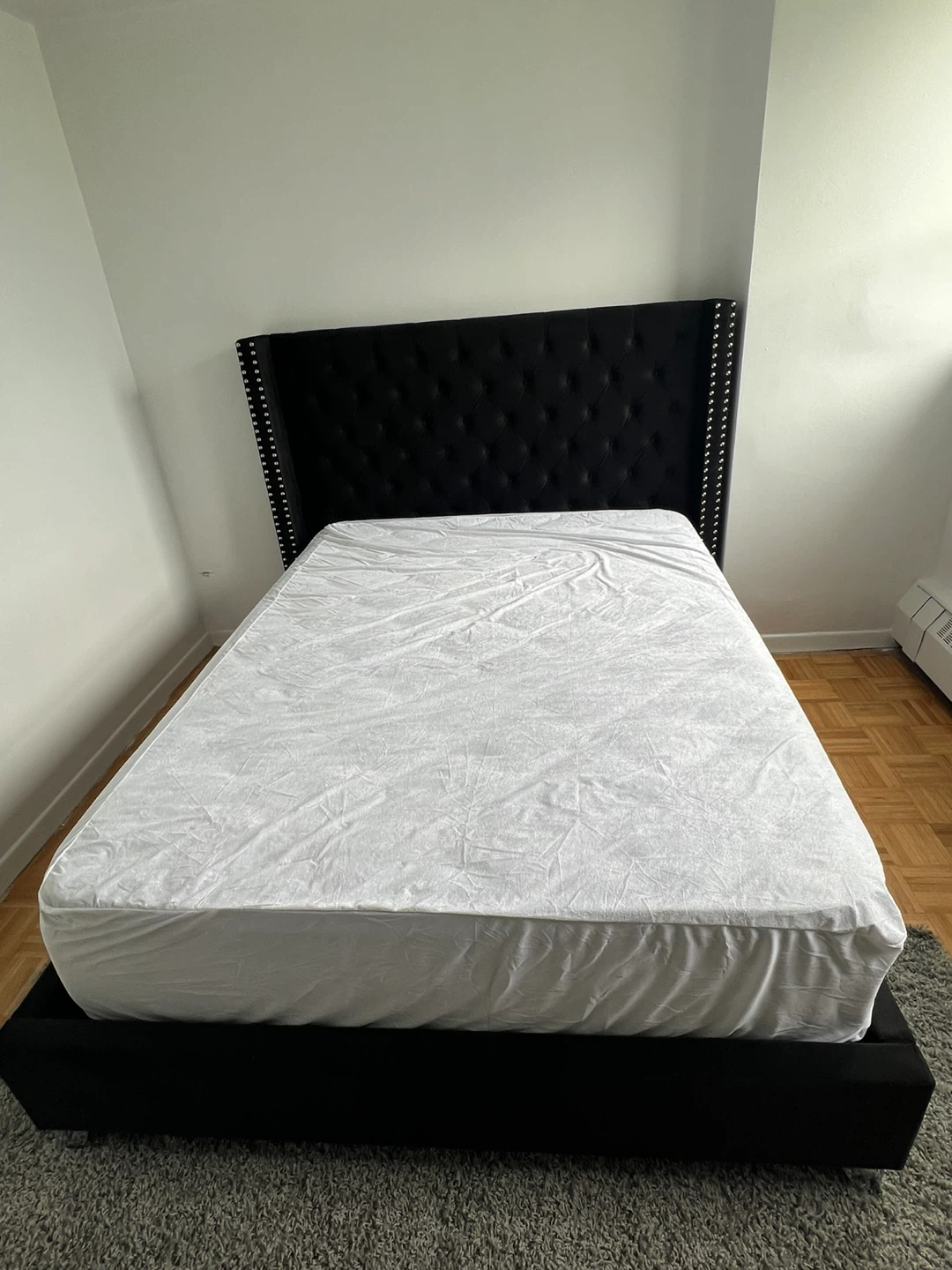 Black Tufted Headboard Bed Frame