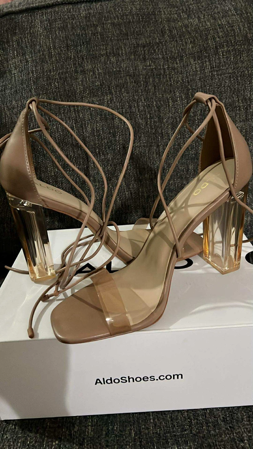Aldo Clear Heel Lace Up Sandals size 10 - photo 2