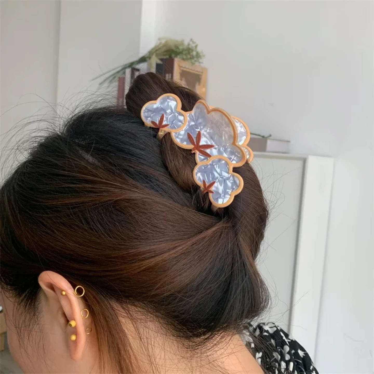 Autumn Leaf & Cloud Hair Claw Clip Set - photo 2