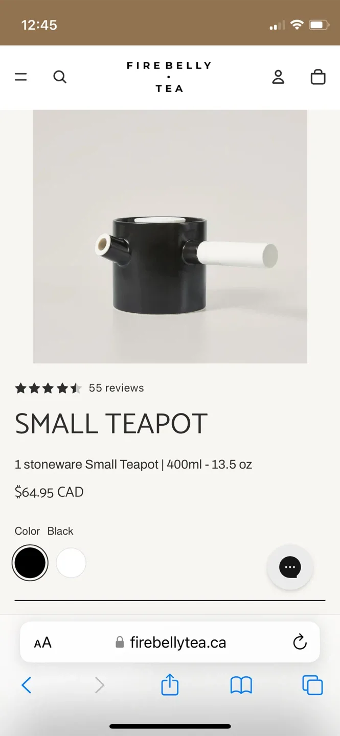 Firebelly Tea Black Small Teapot & Teacup image indicator(2)