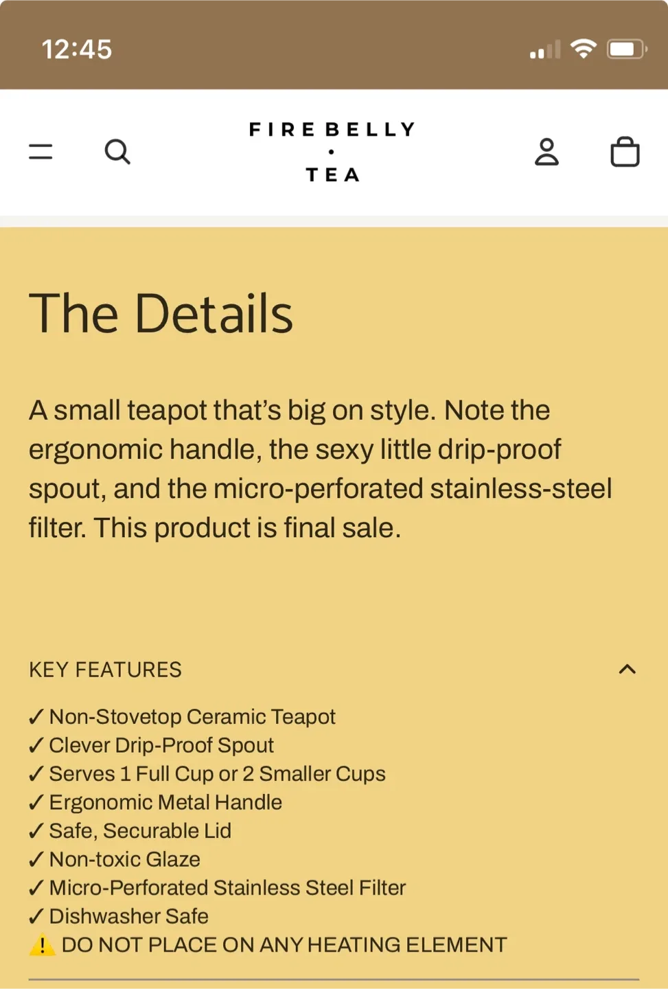 Firebelly Tea Black Small Teapot & Teacup image indicator(4)