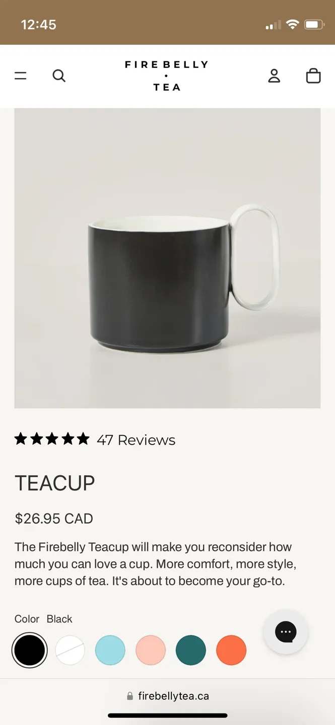 Firebelly Tea Black Small Teapot & Teacup image indicator(3)