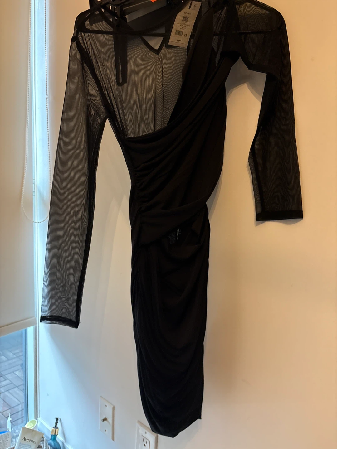 Dynamite Black Mesh Mini Dress - Size XS - photo 2