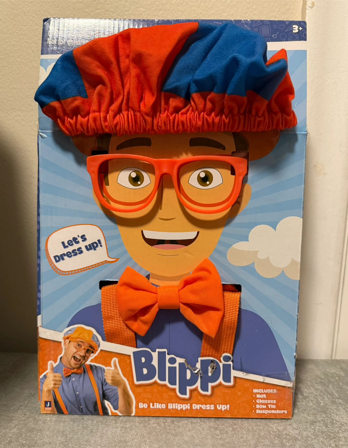 Blippi Dress Up Set - Hat, Glasses, Bow Tie, Suspenders